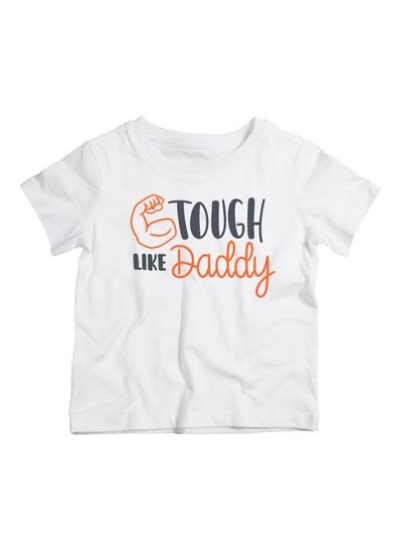 Tough Like Daddy تی شرت چاپ سفید/نارنجی/مشکی