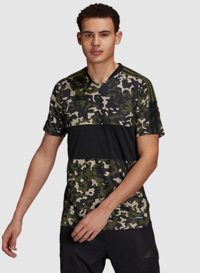 تیشرت تیرو AOP مشکی/سبز/بژ