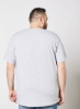 تی شرت چاپ گرافیکی سایز بزرگ خاکستری روشن