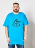 تی شرت چاپ گرافیکی سایز بزرگ آبی