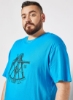 تی شرت چاپ گرافیکی سایز بزرگ آبی