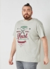 تی شرت چاپ شعار سایز بزرگ خاکستری روشن