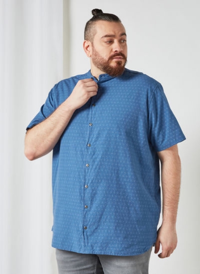 پیراهن چاپی سایز بزرگ آبی