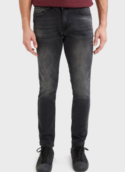 Mid Wash Slim Fit Jeans Gray