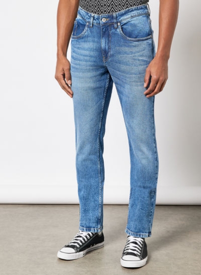 مردانه شلوار جین صاف آبی روشن