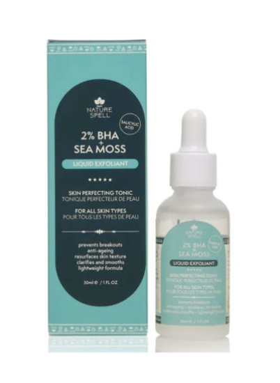 تونیک کامل کننده پوست Nature Spell 2% BHA &amp; Sea Moss Liquid Exfoliant Skin Perfecting Tonic 30ml