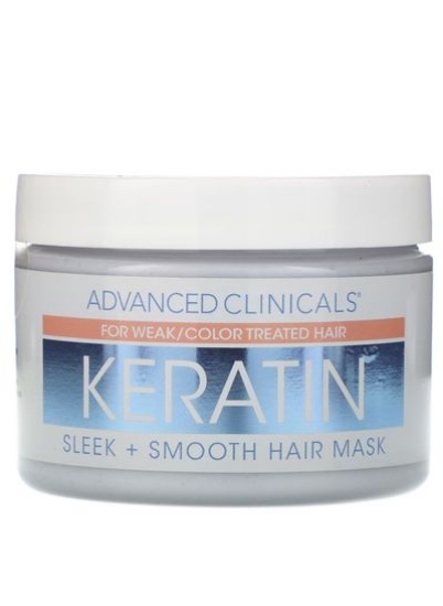 Advanced Clinicals Keratin Sleek ماسک موی صاف 12 اونس 340 گرم