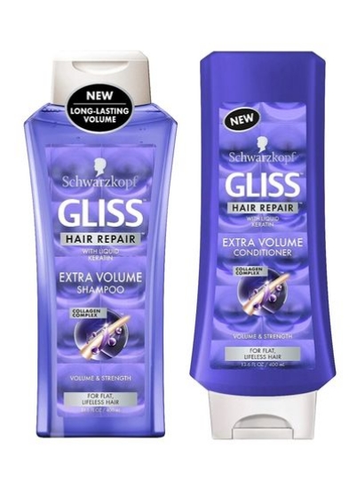 Gliss Extra Volume - ست شامپو و نرم کننده با کراتین مایع 13.6 اونس