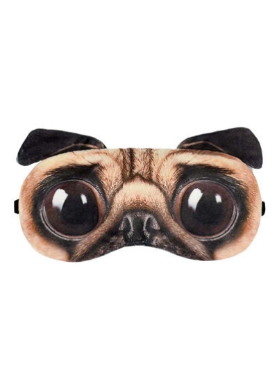 عینک خواب ماسک خواب کاور چشم عجیب حالت سگ قهوه ای یک سایز