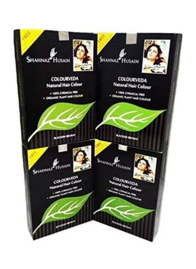 بسته 4 تایی محلول ودیک رنگ موی طبیعی کلورودا قهوه ای مایل به سیاه 400 گرم