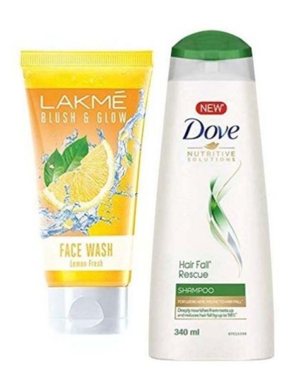 شستشوی صورت Blush &amp; Glow - Lemon Fresh 100g And Dove Hair Fall Rescue Shampoo 340 میلی لیتری