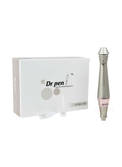 Ultima E-30 Electric Derma Pen Stamp Auto Micro-Needle Skin Care Anti-Aging Silver 28cm