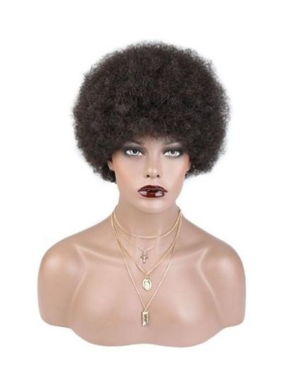 کلاه گیس فرفری زنانه Toocci Small Afro Kinky Fluffy Black 8 inch