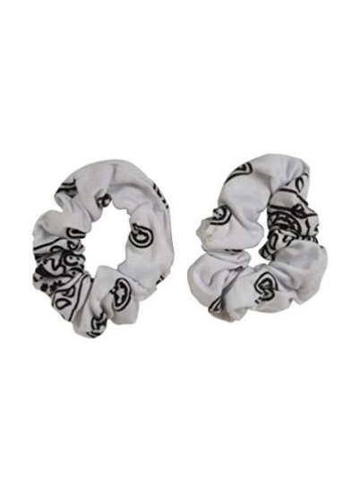 Scrunchies White Bandana Scrunchies Cotton Hair Bobble - ست 2 تایی