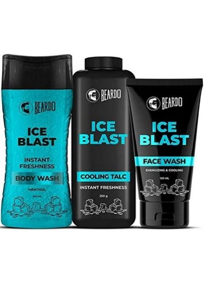 آیس بلاست تریو (Ice Blast Body Wash 200Mlice Blast Cooling Talc 250G &amp; Ice Blast Facewash 100ml)
