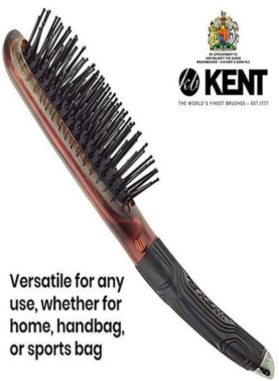 Kb Headhog Travel Hair Brush لاک پشت پوسته مشکی بالشتک لاستیکی برس و برس سر پلاستیکی محکم گرد برس برای زنان و کودکان مراقبت روزمره ساخت انگلستان