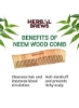 شانه چوبی زنانه و مردانه Desi Neem | رشد مو | شوره سر ضد باکتری و شانه حالت دهنده مو | دست ساز (ست 3 تایی)