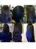 اکستنشن مو رنگی 60 سانتی متری استل، گیره هایلایت های مهمانی چند رنگ در اکستنشن مو مصنوعی (10 عدد آبی)