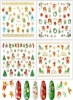 8 ورقه استیکرهای هنری ناخن کریسمس برچسب‌های سه بعدی خود چسب برگردان برف برفی آدم‌های برفی درخت کریسمس استیکرهای هنر ناخن کریسمس استیکرهای مانیکور کریسمس برای زنان دخترانه مانیکور کودکان