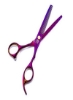 ست قیچی برش مو بنفش 6.0 اینچی با تیغ، قاب قیچی چرمی، قیچی کوتاه کننده موی باربر برای آرایشگاه های حرفه ای یا مصارف خانگی