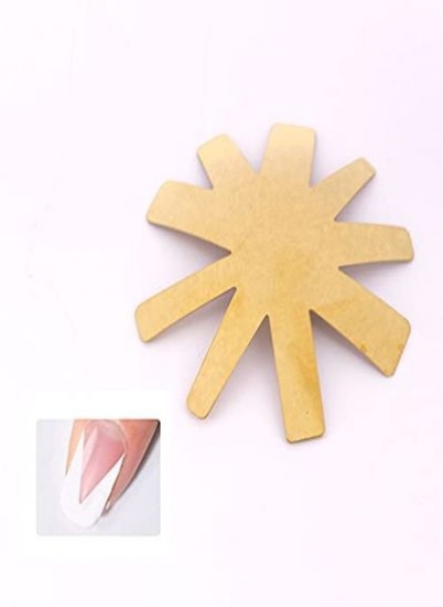 مانیکور ناخن 6 تکه صاف کننده لبه صفحه DIY ماژول 6 الگوی استیل ضد زنگ ابزار ژل برش خط لبخند فرانسوی آسان (طلا)