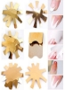 مانیکور ناخن 6 تکه صاف کننده لبه صفحه DIY ماژول 6 الگوی استیل ضد زنگ ابزار ژل برش خط لبخند فرانسوی آسان (طلا)
