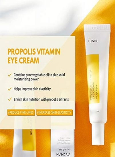 کرم دور چشم Propolis Vitamin C 1.01 Fl Oz مرطوب کننده صورت برای رفع تیرگی، تیرگی، پف کردگی