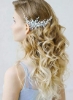 شانه موی عروسی بدلیجات نقره ای عقیق آبی کریستال عروس قدیمی شانه گیره موی عروس برای عروس و ساقدوش ها