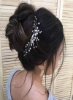 شانه موی عروس نقره ای عروس اکسسوری موی کریستالی عروس تکه بدلیجات مو برای زنان و دختران (نقره ای)
