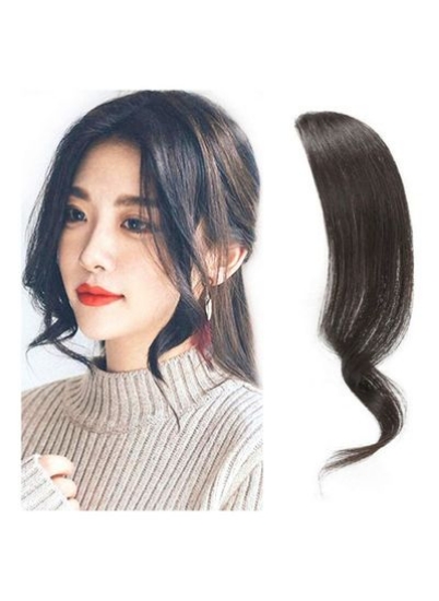 Estelle 2 Pieces Wave Side Bangs گیره موی واقعی انسان در Bangs اکستنشن مو فری موج دار مشکی طبیعی