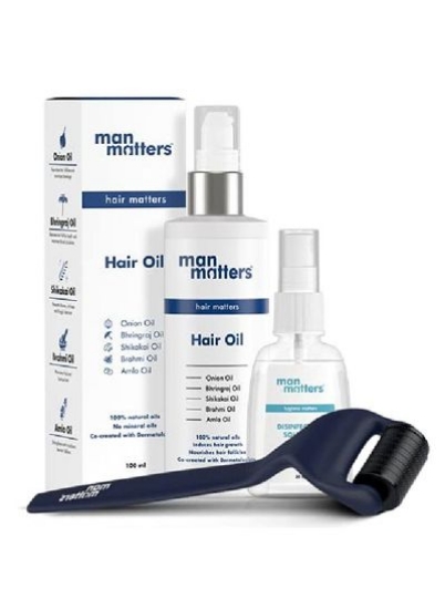 رولر Advance Derma With Hair Oil 100ml for Men | ساخته شده با روغن برینگراج روغن پیاز روغن آملا روغن شیکاکای روغن براهمی | میکروسوزن های آلیاژ تیتانیوم 0.5 میلی متری | برای موهای سالم و قوی