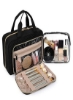 سازماندهی سفر آویزان کیف آرایشی با کیف آرایشی شفاف مورد تایید Tsa و کیسه آرایش جداشدنی برای لوازم آرایش کامل، مشکی متوسط