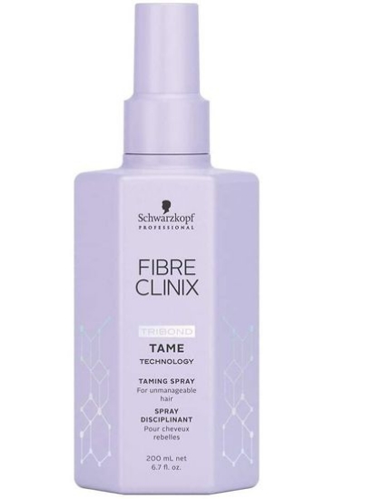 اسپری رام کننده با فناوری Schwarzkopf Fiber Clinix Tame Tribond برای موهای غیر قابل کنترل 200 میلی لیتر