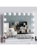 آینه آرایش رومیزی با چراغ LED هالیوود با چراغ 15 لامپ LED قابل تنظیم 3 رنگ آینه های آرایشی با چراغ های بزرگ برای میز آرایش اتاق رختکن یواس بی آینه میز آرایش رومیزی لمسی