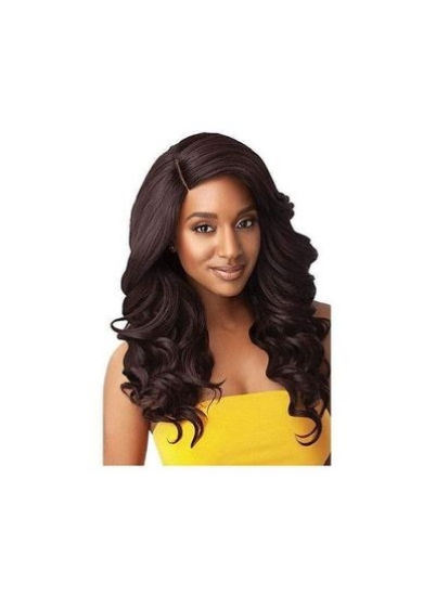 Estelle مقاوم در برابر حرارت فیبر با کیفیت بالا Lace Front Wig رنگ بدنه موج دار 2/33