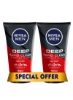 شست و شوی صورت آنتی باکتریال ضد جوش و روغن NIVEA MEN DEEP 2x100ml