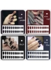 Atte Pure Color Coffin Nails Fase Balerina Nails Fake Nails Nails Nails Nails Nails Nails Nail Cover Full Cover Nails Nails Nail with one Crystal Nail for Nail Art Salon Diy Decoration (تابوت)