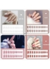 Atte Pure Color Coffin Nails Fase Balerina Nails Fake Nails Nails Nails Nails Nails Nails Nail Cover Full Cover Nails Nails Nail with one Crystal Nail for Nail Art Salon Diy Decoration (تابوت)