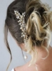 شانه موی کریستالی عروس طلایی شانه کناری عروس اکسسوری مو بدلیجات شامپاین زیورآلات موی زنانه و دخترانه (طلا)