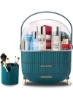 آرایشگر آرایشی بزرگ با کشو و برس سازمان دهنده، قاب نگهدارنده لوازم آرایشی ضد آب ضد گرد و غبار، مناسب برای رومیزی حمام و روشویی اتاق خواب (سبز)