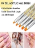 برس ناخن ژل 5 عدد برس ناخن اکریلیک 100% Kolinsky Sable Nail Art Tips ابزارهای سازنده برس های ژل اکستنشن پلی اکستنشن قلم نقاشی ناخن کاربرد حرفه ای با دسته براق مایع