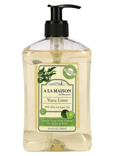 Maison de Provence Liquid Soap For Hand Body Yuzu Lime 16.9 fl oz 500 ml