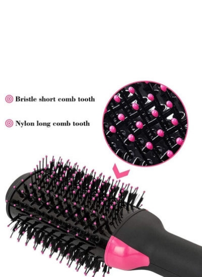 Hair Pro Hot Air Brush Pink-3 در 1 برس صاف کننده، حجم دهنده و سشوار-کیفیت سالنی ممتاز