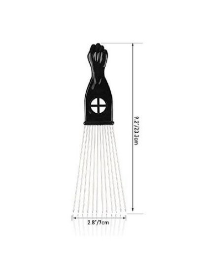 Afro Comb Metal ابزار آرایش موی آفریقایی آمریکایی Pick Comb Hairdressing Hair Pick for Hair Style (Fist Style)