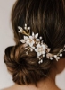 شانه موی عروسی دست ساز برای لوازم جانبی موی عروس, گیره موی عروس گلدار تکه های مو برای عروسی
