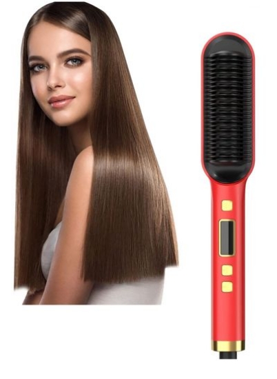صاف کننده مو برای زنان، برس صاف کننده ریش مو چند کاره یونی، گرمایش سریع و دمای قابل تنظیم، ابزارهای صاف کننده برقی مو برای خانه و مسافرت