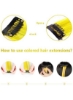 اکستنشن مو رنگی 22 اینچی Estelle، گیره هایلایت مهمانی چند رنگ در اکستنشن مو مصنوعی (10 عدد زرد)