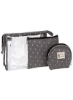 کیسه های لوازم آرایشی قابل حمل ست 3 سایز مختلف کیف کیف لوازم آرایش و لوازم آرایش برای مسافرت یا استفاده روزانه (ست 3 تایی) (خاکستری)