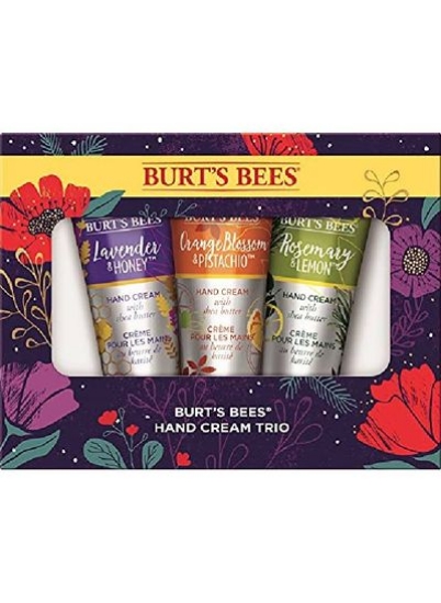 3 لوسیون جوراب ساق بلند Burt&#39;S Bees هدیه 3 لوسیون کرم دست ست سه گانه اسطوخودوس و شکوفه پرتقال عسلی و پسته و رزماری و لیمو (نسخه جدید)