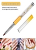 ست قلم مو قلم موی طراحی خط ناخن آرت 3 عددی دسته بدلیجات برس نقاشی ناخن ژل UV چند رنگ